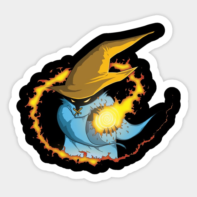 Black Mage Fire Sticker by thewellredmage